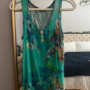 Crosby Teal Multicolor Sleeveless Tank Top